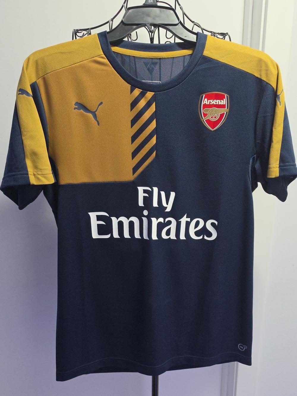 Puma Arsenal Navy and Gold Football Jersey